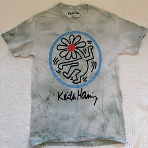 Keith Haring tie dye flower tee shirt adult size small